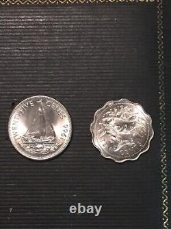 925 STERLING SILVER $5 $2 $1 50 Cent PROOF 9 Coin SET BAHAMAS 102 GRAMS 3.5 OZ