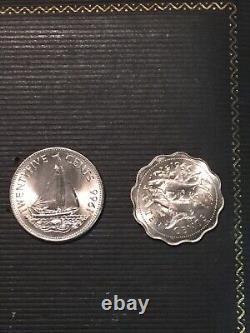 925 STERLING SILVER $5 $2 $1 50 Cent PROOF 9 Coin SET BAHAMAS 102 GRAMS 3.5 OZ