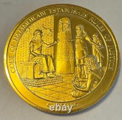 925 Silver Franklin Mint Art Round History Of Mankind Code Of Hammurabi coin
