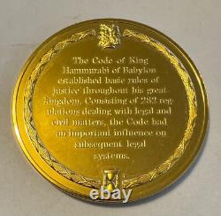 925 Silver Franklin Mint Art Round History Of Mankind Code Of Hammurabi coin