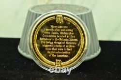 925 Silver Franklin Mint Art Round History Of Mankind Columbus Voyage New World