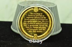 925 Silver Franklin Mint Art Round History Of Mankind Confucius Teachings