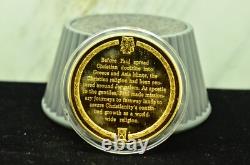 925 Silver Franklin Mint Art Round History Of Mankind Conversion Of Paul Leads