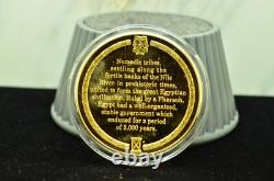 925 Silver Franklin Mint Art Round History Of Mankind Egyptians Build Nation