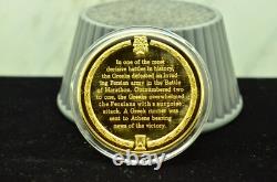 925 Silver Franklin Mint Art Round History Of Mankind Greek Battle Of Marathon
