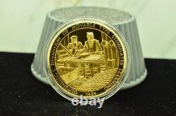 925 Silver Franklin Mint Art Round History Of Mankind Gutenberg's Movable Type