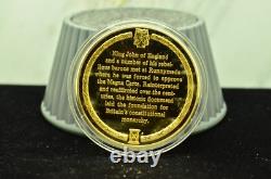 925 Silver Franklin Mint Art Round History Of Mankind Magna Carta Limits Power