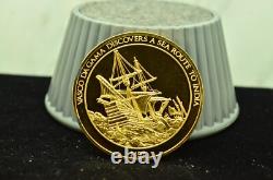 925 Silver Franklin Mint Art Round History Of Mankind Vasco Da Gama Sea Route
