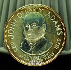 925 Silver Franklin Mint Art Round Presidential Treasure John Quincy Adams