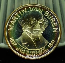 925 Silver Franklin Mint Art Round Presidential Treasure Martin Van Buren
