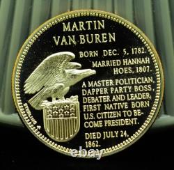 925 Silver Franklin Mint Art Round Presidential Treasure Martin Van Buren