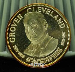 925 Silver Franklin Mint Art Round Presidential Treasury Grover Cleveland