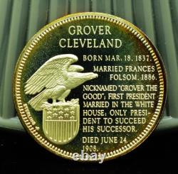 925 Silver Franklin Mint Art Round Presidential Treasury Grover Cleveland