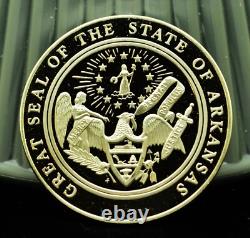 925 Silver Franklin Mint Art Round State of Arkansas