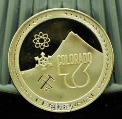 925 Silver Franklin Mint Art Round State of Colorado