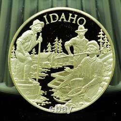 925 Silver Franklin Mint Art Round State of Idaho