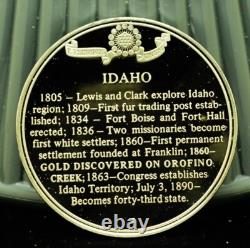 925 Silver Franklin Mint Art Round State of Idaho