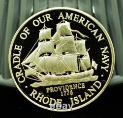 925 Silver Franklin Mint Art Round State of Rhode Island