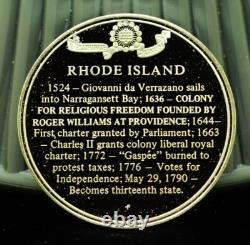 925 Silver Franklin Mint Art Round State of Rhode Island