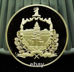925 Silver Franklin Mint Art Round State of Vermont