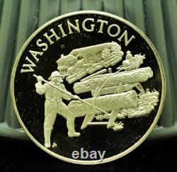 925 Silver Franklin Mint Art Round State of Washington