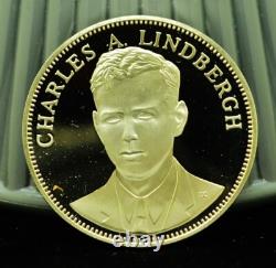 925 Silver Franklin Mint Art Round Valley Forge Charles A Lindbergh