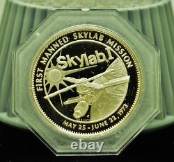 925 Sterling Silver Franklin Mint Art Round -First Manned Skylab Mission
