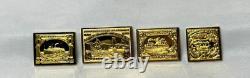 925 Sterling Silver Gold Plate Franklin Mint Stamps Boats And Train 44.11G