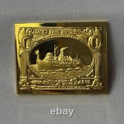 925 Sterling Silver Gold Plate Franklin Mint Stamps Boats And Train 44.11G