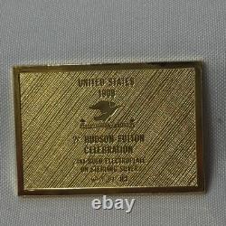 925 Sterling Silver Gold Plate Franklin Mint Stamps Boats And Train 44.11G