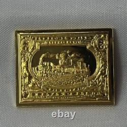 925 Sterling Silver Gold Plate Franklin Mint Stamps Boats And Train 44.11G