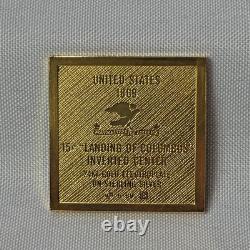925 Sterling Silver Gold Plate Franklin Mint Stamps Christopher Columbus 39.35G