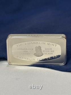 925 Sterling Silver Ingot 1974 Franklin Mint The Snowman 1000 Grains