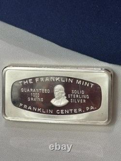 925 Sterling Silver Ingot 1974 Franklin Mint The Snowman 1000 Grains