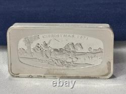 925 Sterling Silver Ingot CHRISTMAS 1971 1000 Grains Franklin Mint