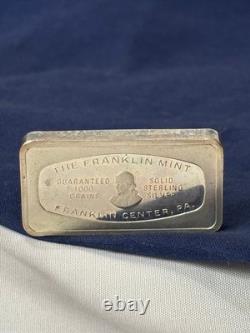 925 Sterling Silver Ingot Proof 1971 Franklin Mint SLEIGH SCENE 1000 Grains 925 Sterling Silver Ingot Proof 1971 Franklin Mint SLEIGH SCENE 1000 Grains