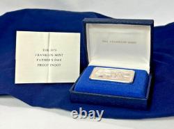 925 Sterling Silver Ingot Proof 1975 Franklin Mint FATHERS DAY 1000 Grains