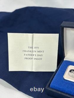 925 Sterling Silver Ingot Proof 1975 Franklin Mint FATHERS DAY 1000 Grains