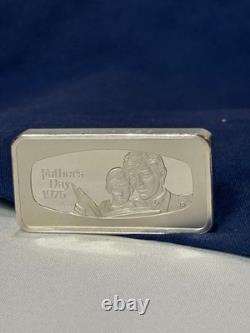 925 Sterling Silver Ingot Proof 1975 Franklin Mint FATHERS DAY 1000 Grains