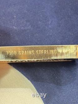 925 Sterling Silver Ingot Proof 1975 Franklin Mint FATHERS DAY 1000 Grains