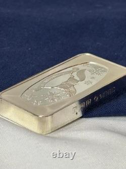 925 Sterling Silver Ingot Proof 1991 Franklin Mint Christmas 1000 Grains