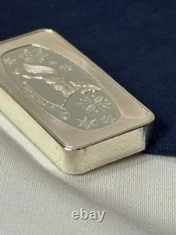 925 Sterling Silver Ingot Proof 1991 Franklin Mint Christmas 1000 Grains