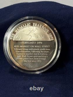 925 Sterling Silver Round Franklin Mint 1976 Yearbook Bull Market Wall St 31G