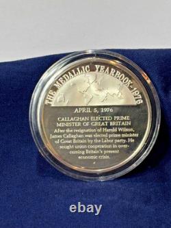 925 Sterling Silver Round Franklin Mint 1976 Yearbook Callaghan Elected 31 G