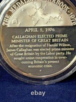 925 Sterling Silver Round Franklin Mint 1976 Yearbook Callaghan Elected 31 G