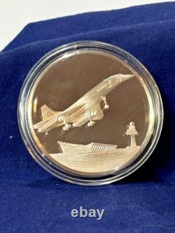 925 Sterling Silver Round Franklin Mint 1976 Yearbook Concorde SST Lands 31G