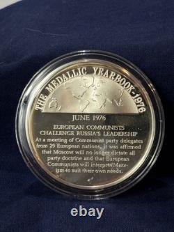 925 Sterling Silver Round Franklin Mint 1976 Yearbook Europe Vs Russia 31G