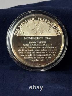 925 Sterling Silver Round Franklin Mint 1976 Yearbook Jimmy Carter Wins 31G