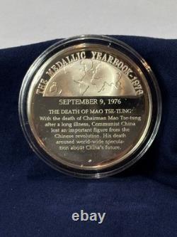 925 Sterling Silver Round Franklin Mint 1976 Yearbook Mao Tse-Tung Death 31G