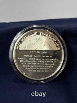 925 Sterling Silver Round Franklin Mint 1976 Yearbook Viking On Mars 31 G Medal